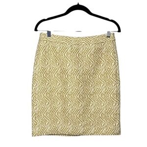 Banana Republic Skirt Size 4 Gold Beige Zebra Print Career Business Casual